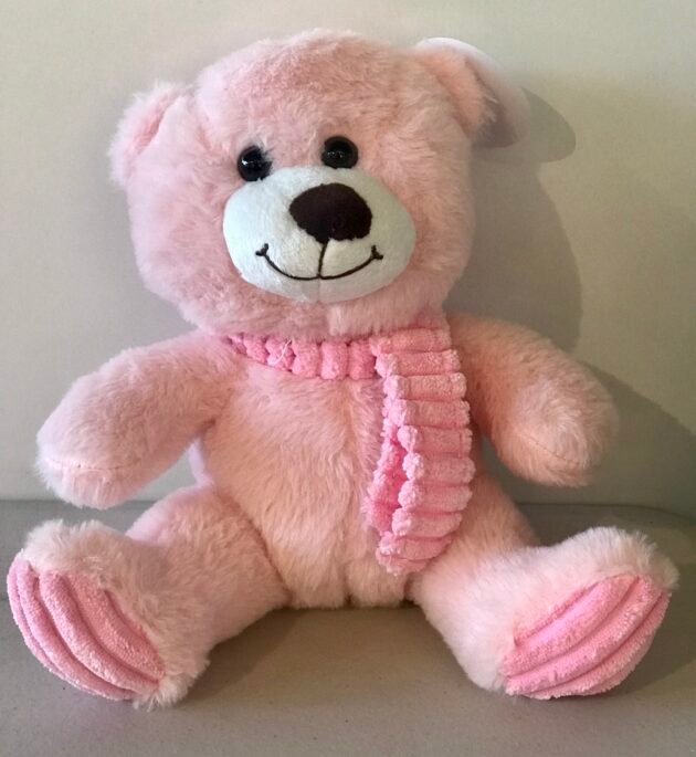Pink Bear with Scarf (24cm)