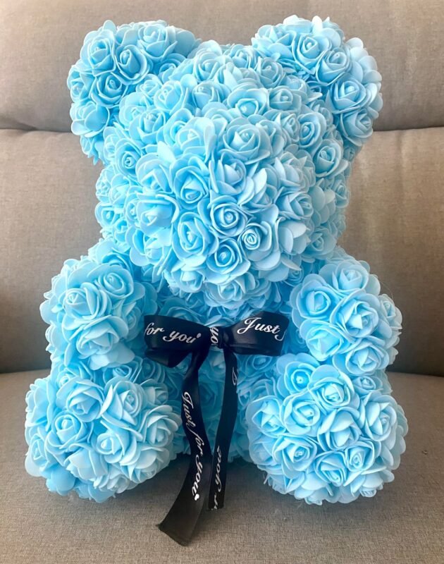 Artificial Rose Bear (Baby Blue)